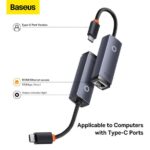 Placa retea Baseus Lite USB Type C to RJ 45 10 100 Mbps Adapter 1 Placa retea Baseus Lite, USB Type-C to RJ-45 10/100 Mbps Adapter, LED, negru Avicena